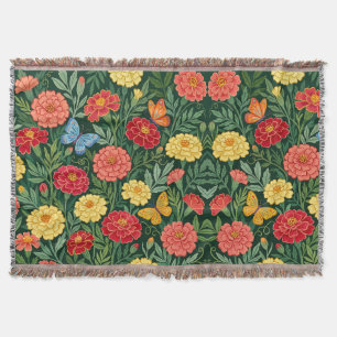 Abstrakte Boho-Tagetes-Schmetterlings-Decken Decke
