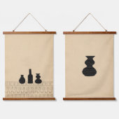 Abstrakte Boho Vasen Wandteppich Mit Holzrahmen (Doppelt)