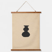 Abstrakte Boho Vasen Wandteppich Mit Holzrahmen (Vorderseite 2)