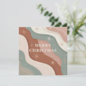 Abstrakte Boho-Weihnachtsformen Feiertagskarte (Stehend Vorderseite)