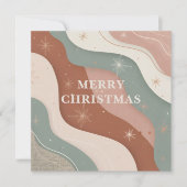 Abstrakte Boho-Weihnachtsformen Feiertagskarte (Vorderseite)