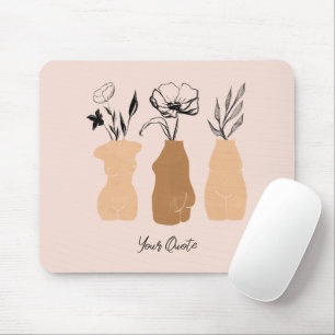 Abstrakte Boho Women Illustration , erdige Töne Mousepad