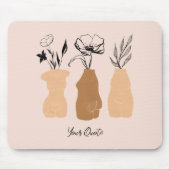 Abstrakte Boho Women Illustration , erdige Töne Mousepad (Vorne)