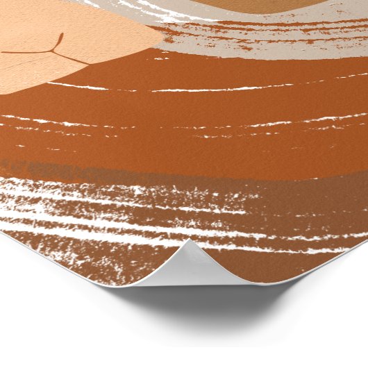 Abstrakte Boho Women Illustration , erdige Töne Poster (Ecke)