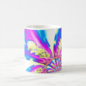 Abstrakte bohrosa orange-blaue lila Orchidee Kaffeetasse (Mittel)