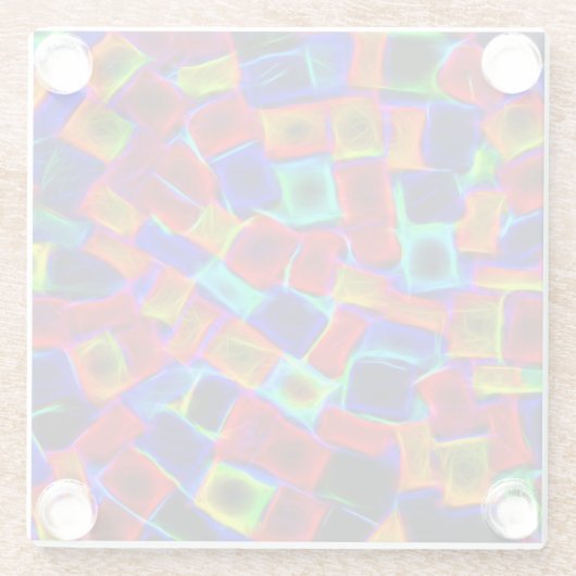 Abstrakte Bokeh Blocks Glasuntersetzer (Rückseite)