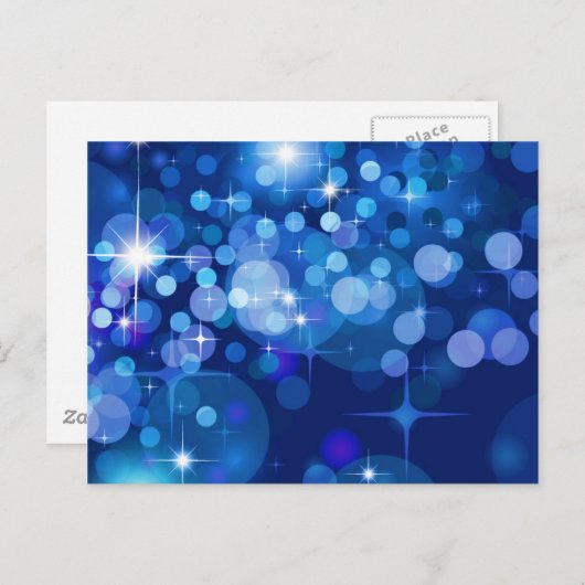 Abstrakte Bokeh Stars Hintergrund ROYAL BLAUE CIRC Postkarte (Vorne/Hinten)