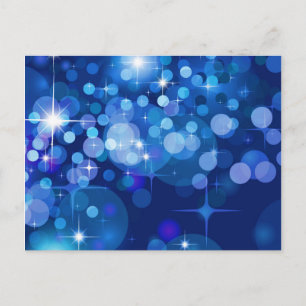Abstrakte Bokeh Stars Hintergrund ROYAL BLAUE CIRC Postkarte