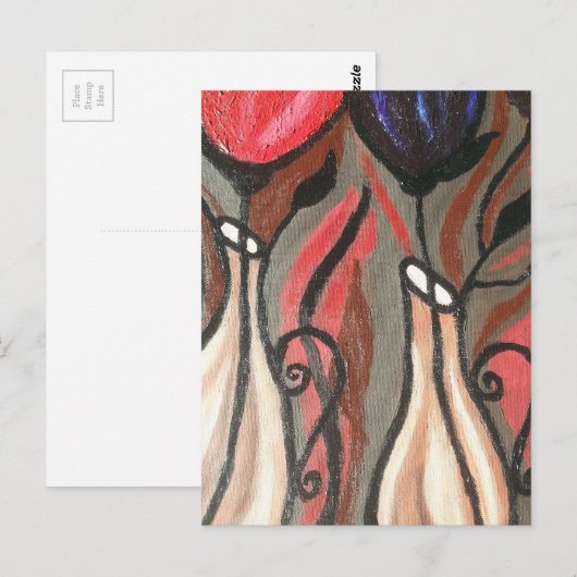 ABSTRAKTE BOLD-TULIPS POSTKARTE (Vorne/Hinten)