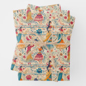 Abstrakte Bollywood-Tänzer Geschenkpapier Set (Beispiel)
