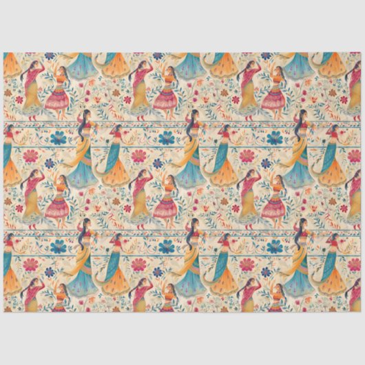 Abstrakte Bollywood-Tänzer Seidenpapier (Vorderseite)