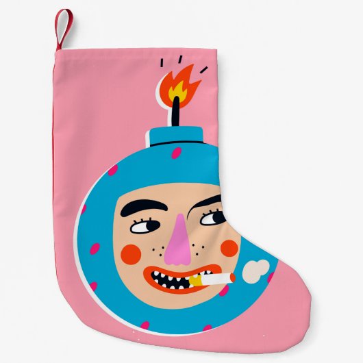 Abstrakte Boom-Gesicht Kleiner Weihnachtsstrumpf (Vorderseite)