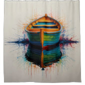 Abstrakte Bootskunst Design Duschvorhang (Vorderseite)