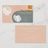Abstrakte Botanicals | Tropisches Leaf modern Visitenkarte (Vorne/Hinten)