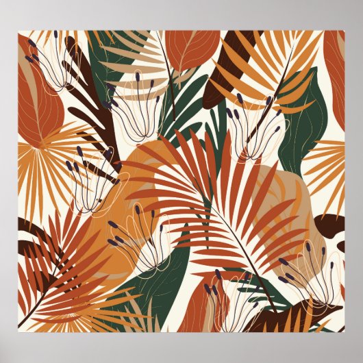 Abstrakte Botanicals: Wunder der weißen Leinwand Poster (Vorne)