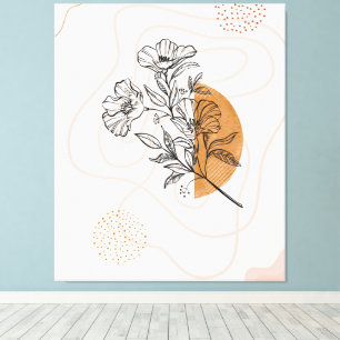 Abstrakte Botanik – Minimalistische Florale Linien Leinwanddruck