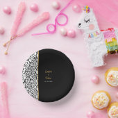 Abstrakte botanische Blätter Grenze Pappteller (Party)