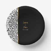 Abstrakte botanische Blätter Grenze Pappteller (Vorderseite)