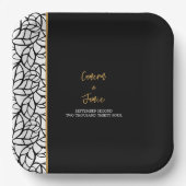 Abstrakte botanische Blätter Grenze Pappteller (Vorderseite)