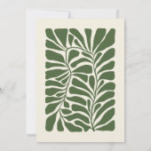 Abstrakte botanische Blätter Monogramm und Name Mitteilungskarte (Rückseite)