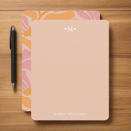 Abstrakte Botanische Blume Floral Monogramm Mitteilungskarte