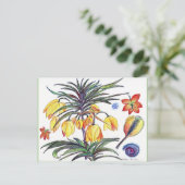 Abstrakte botanische Blume zeichnend Postkarte (Stehend Vorderseite)