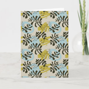 Abstrakte Botanische Boheme Pastell Grün Blau Karte