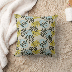 Abstrakte Botanische Boheme Pastell Grün Blau Kissen