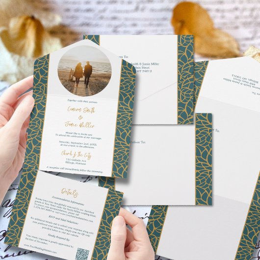 Abstrakte botanische Foliage - Einladung