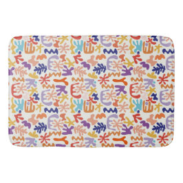 Abstrakte botanische Formen, farbenfroh Badematte