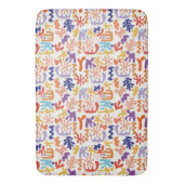 Abstrakte botanische Formen, farbenfroh Badematte (Vorderseite Vertikal)