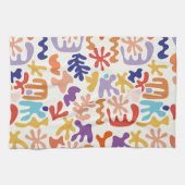 Abstrakte botanische Formen, farbenfroh Geschirrtuch (Horizontal)