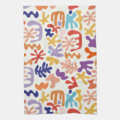 Abstrakte botanische Formen, farbenfroh Geschirrtuch (Vertikal)