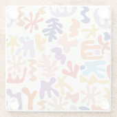 Abstrakte botanische Formen, farbenfroh Glasuntersetzer (Rückseite)