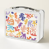 Abstrakte botanische Formen, farbenfroh Metall Brotdose (Rückseite)