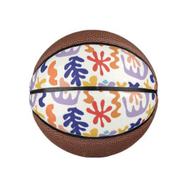 Abstrakte botanische Formen, farbenfroh Mini Basketball
