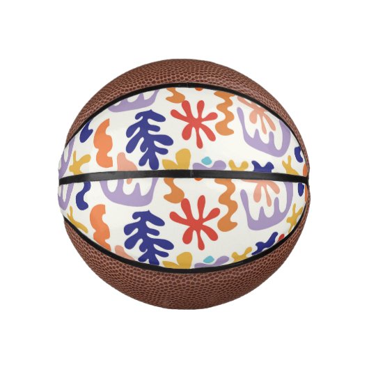 Abstrakte botanische Formen, farbenfroh Mini Basketball (Vorderseite)