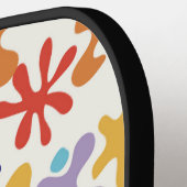 Abstrakte botanische Formen, farbenfroh Pickleball Schläger (Linke Seite)