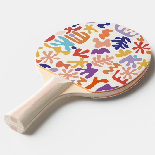 Abstrakte botanische Formen, farbenfroh Tischtennis Schläger (Vorderseite)