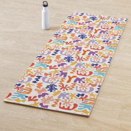 Abstrakte botanische Formen, farbenfroh Yogamatte