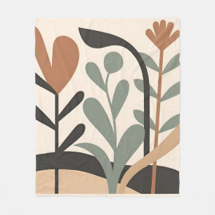 Abstrakte botanische Formen Fleecedecke