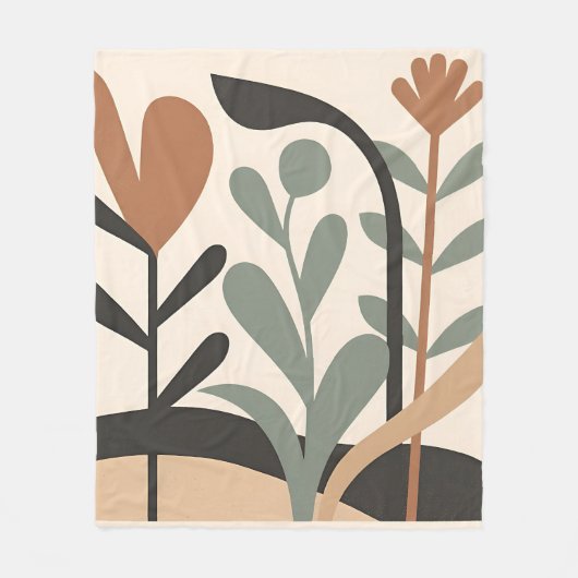 Abstrakte botanische Formen Fleecedecke (Vorderseite)