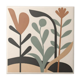 Abstrakte botanische Formen Fliese