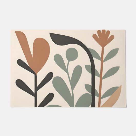 Abstrakte botanische Formen Fußmatte (Vorderseite)