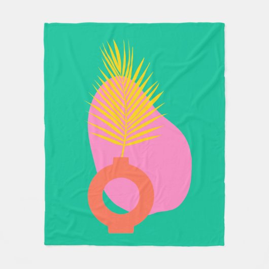 Abstrakte botanische Formen in Grün Fleecedecke (Vorderseite)