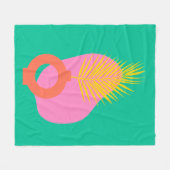 Abstrakte botanische Formen in Grün Fleecedecke (Vorderseite (Horizontal))