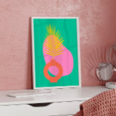 Abstrakte botanische Formen in Grün Poster