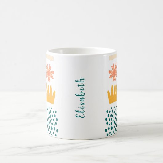 Abstrakte botanische Formen Kaffee Tasse (Mittel)