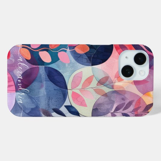 Abstrakte botanische Formen mit Namen Case-Mate iPhone Hülle (Rückseite (Horizontal))