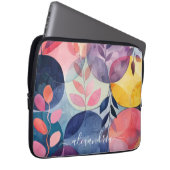 Abstrakte botanische Formen mit Namen Laptopschutzhülle (Vorne Rechts)